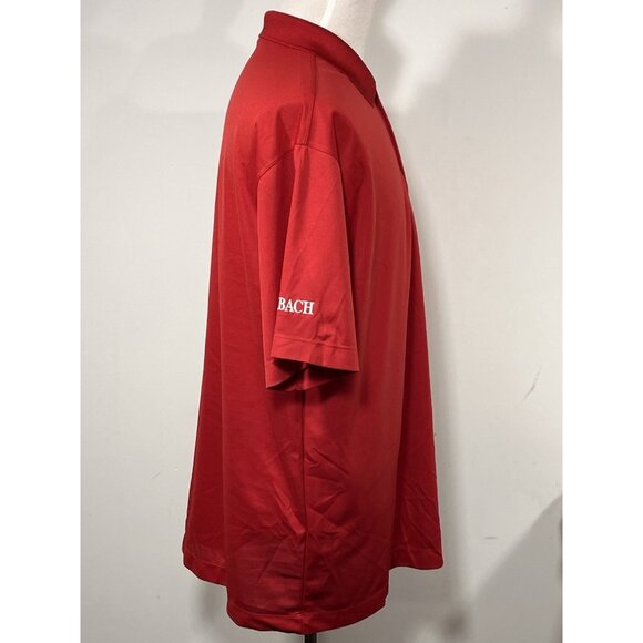 Nike Golf DriFIT Polo XL Red Moisture Wicking Performance Shirt Bach Embroidered - Picture 4 of 16